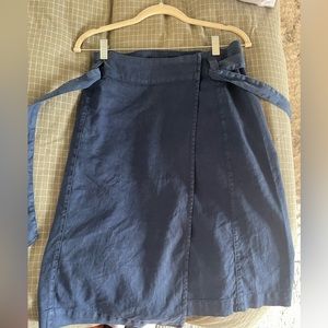 Massimo Dutti blue midi wrap skirt